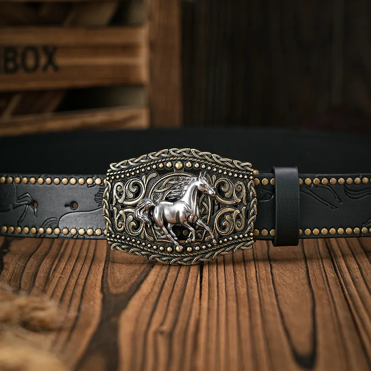 Vintage cowboybälte häst