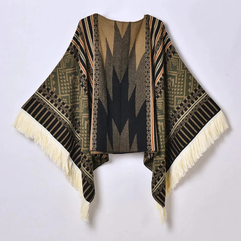 Vintage poncho Grön / One Size