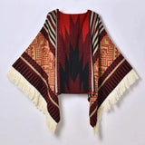 Vintage poncho Röd / One Size