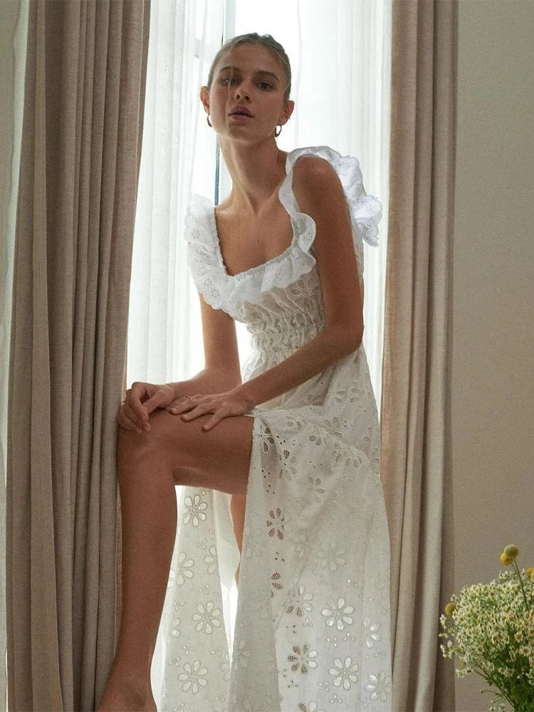 Vit klänning broderi anglaise