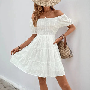 Vit off shoulder klänning