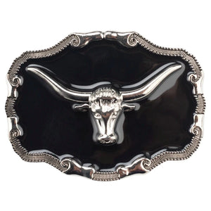 Western Bältesspännen Svart Emalj Ko