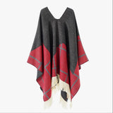 Western poncho Stjärna röd / One Size