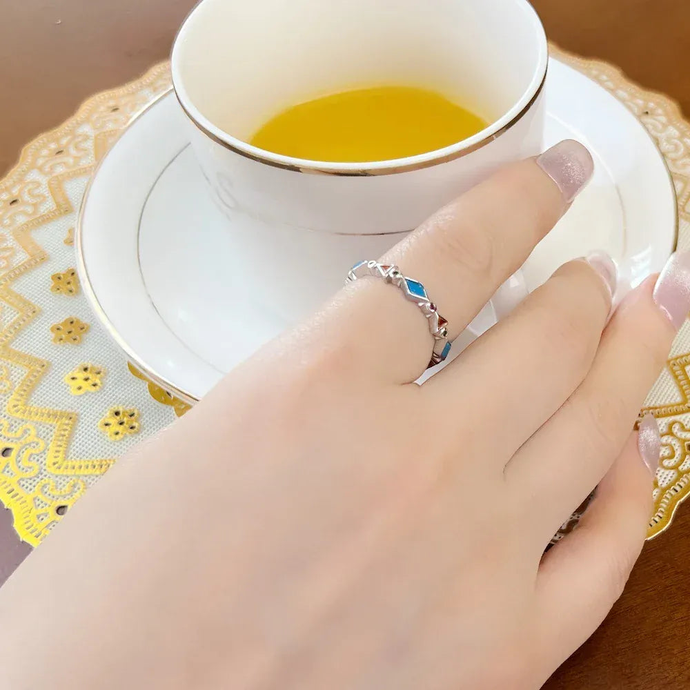Western ring i 925 silver med turkossten