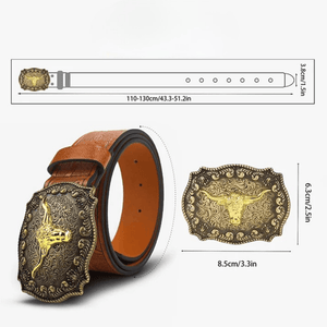 Westernbälte gyllene longhornspänne