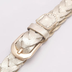 Westernbälte i Flätat med Guldfärgat Spänne 110cm