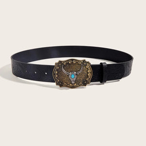 Westernbälte präglad design med vintagespänne