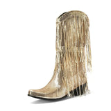 Westernboots med Glittrande Fransdesign Guld / 35