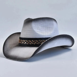 Westernhatt i Halm Vit / One Size