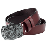 Westernläderbälte korsspänne dam Vinröd / 105cm