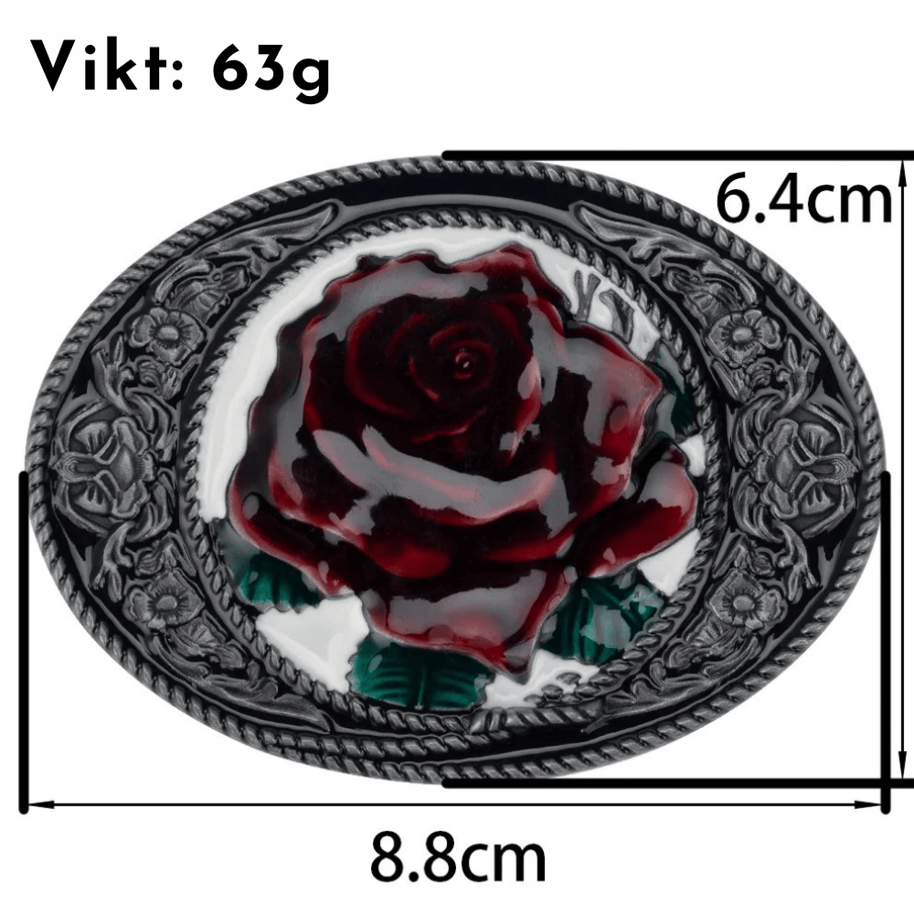 Westernläderbälte med rosenspänne