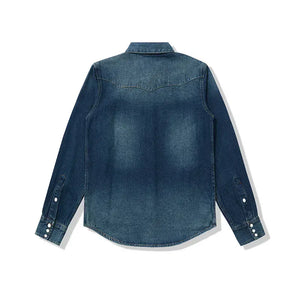 Westernskjorta i tvättad denim